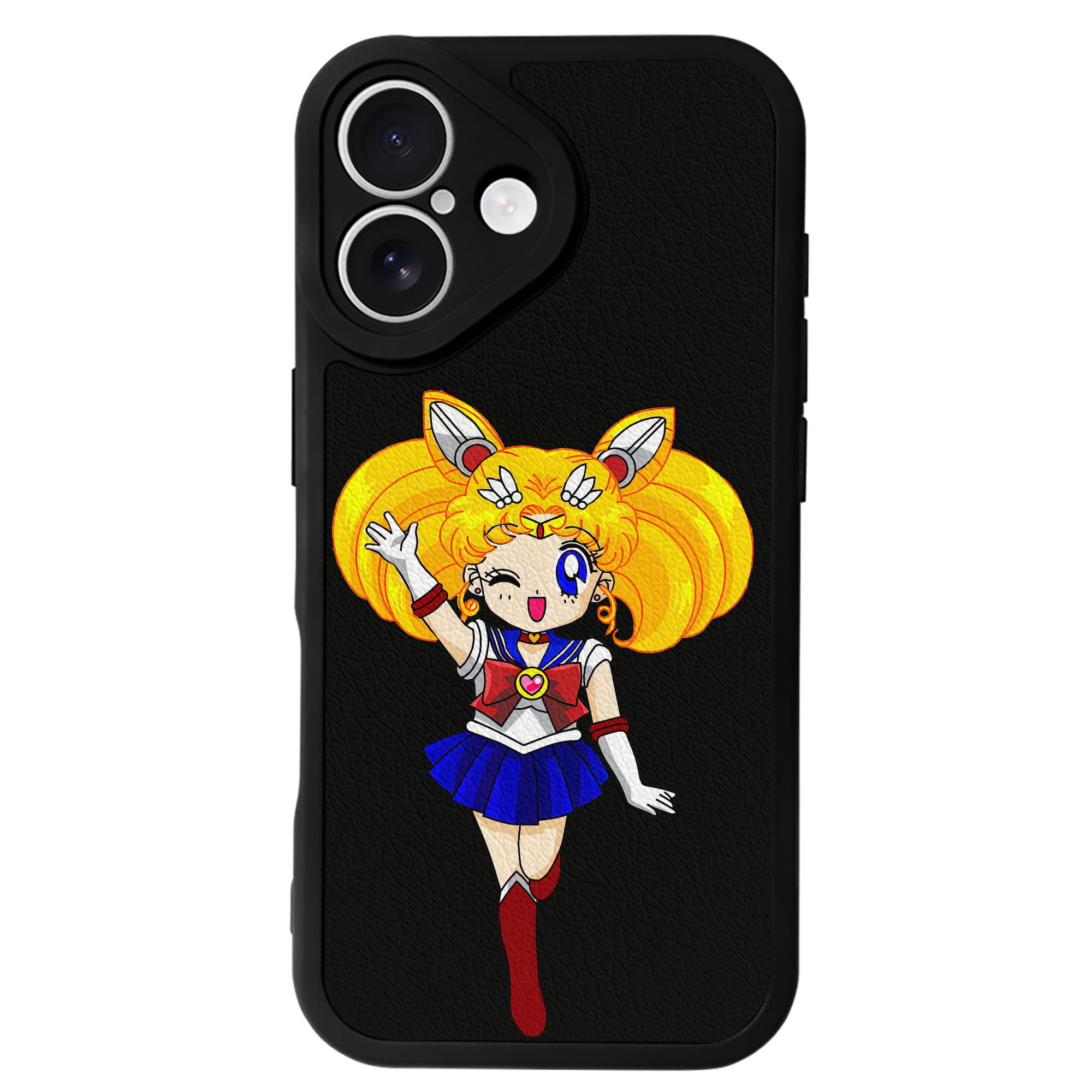 （画像用） 美少女戦士セーラームーン 月野 うさぎ つきの うさぎ Sailor Moon Tsukino Usagi 【iPhone 16シリーズ対応】シリコンスマホケース（レザー調） 材質：シリコン